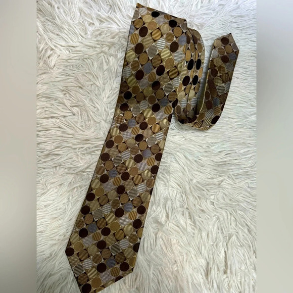 Geoffrey Bean 100% Silk Neck tie. Handmade classic iridescent dots. Multi color - Picture 5 of 7